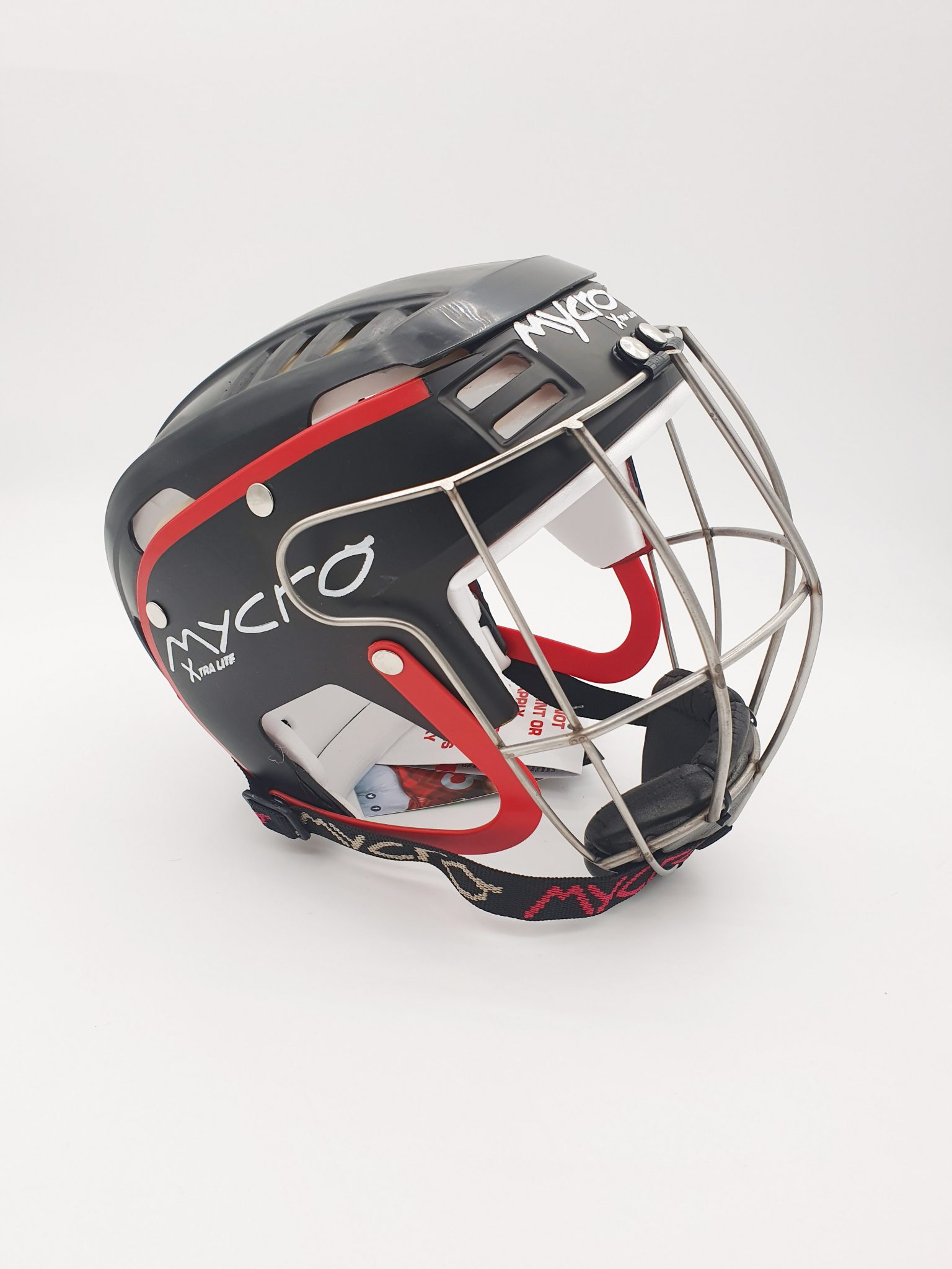 Black with Red Stripe Mycro Helmet - Team Kit